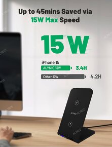 Bezdrátová nabíječka ALYNIC,iPhone12-15,Samsung,Xiaomi - 3