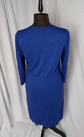 Modré viskózové párty šaty s flitry (vel. 42) - 3