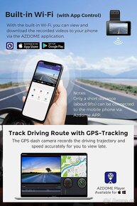 Palubní 4K autokamera Azdome M63 dual s WiFi a GPS - 3