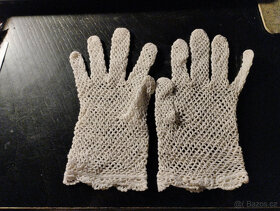 retro ručně háčkované rukavičky - 3