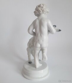 Starožitná porcelánová figura - putto a kůzle - Rosenthal - 3