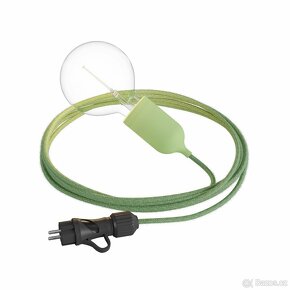 Zelené venkovní designové svítidlo s textilním kabelem Eiva - 3
