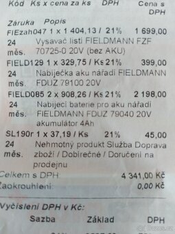 AKU Vysavač listí -FIELDMANN  FZF 70725 - 3