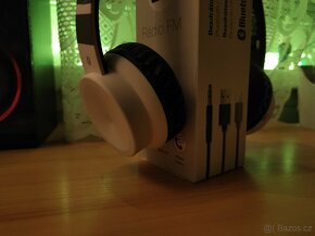 Bluetooth sluchátka Aligator AH02, FM, SD karta, bílá - 3