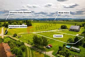 Prodej krásné stavební parcely 1702 m2, v Chocově u Mladé Vo - 3