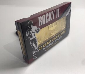 Rocky II 24k gold plated Superfight tiket-limitka 1979 kusov - 3