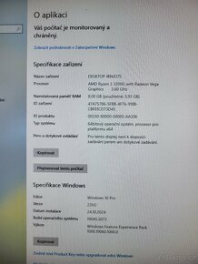 PC RYZEN 3 3200K, 8GB DDR4, 256GB SSD, 500GB HDD - 3