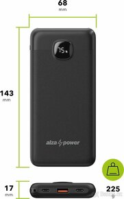 AlzaPower Garnet 10000mAh Power Delivery (22,5W) černá - 3