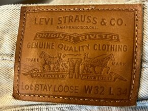 Jeans Levis 568 světlé/bílé střih StayLoose W32 L34 - 3