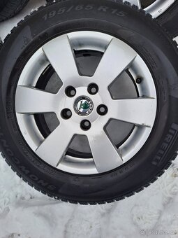 Alu kola 5x112 originál Škoda Octavia II 195/65 R15 - 3