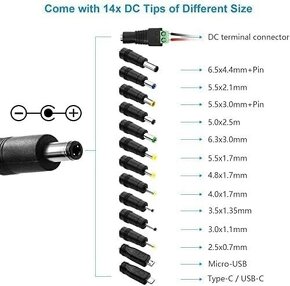 Kvalitní 3A 72W nastavitelný napájecí adaptér - 3