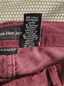 Dámské kalhoty bordové Calvin Klein Jeans velikost S - 3