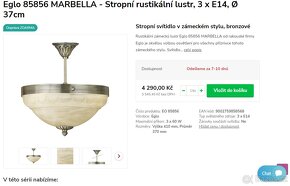 Prodám nový Rustikální zámecký lustr Eglo 85856 MARBELLA - 3