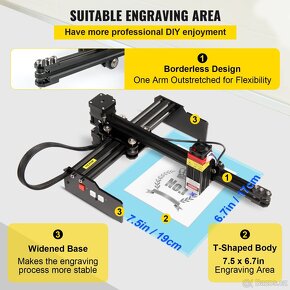 Přenosna laserova gravirka VEVOR 190x170mm - 3