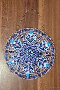 Diamantové malování, Vánoční vločka mandala na pověšení - 3