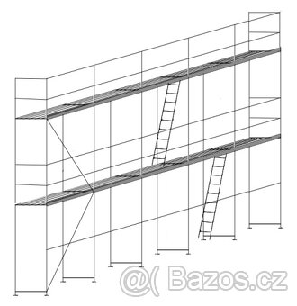 Prodám lešení Alfix 73 - Layher blitz 73 cca 100m2 - 3