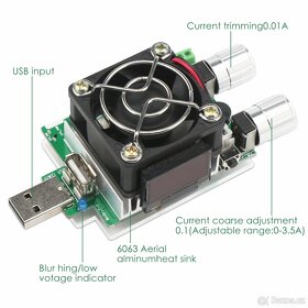 Elektronická USB zátěž s displejem 35W - 3