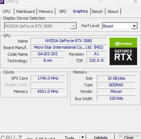 VGA nV MSI RTX 3080 VENTUS 3X PLUS 10G OC LHR - 3