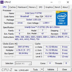 Intel Core i7-5775C / Broadwell / LGA 1150 / Z97 / H97 - 3