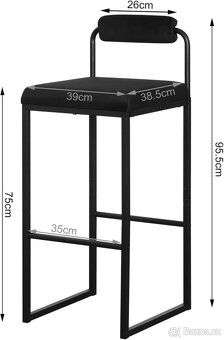 WOLTU sada 2 barových stoliček s podnožkou - 3