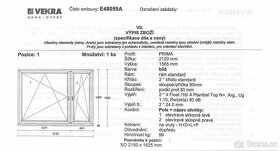 NOVÉ Plastové okno VEKRA bílé - šířka: 2120 x výška: 1565mm - 3