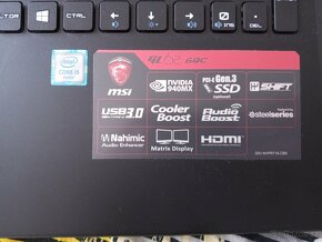 Herní notebook MSI GL62 6QC-422XCZ - 3