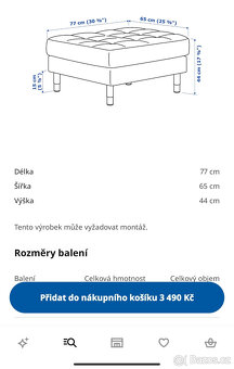 LANDSKRONA Podnožka, Gunnared tmavě šedá/dřevo - 3