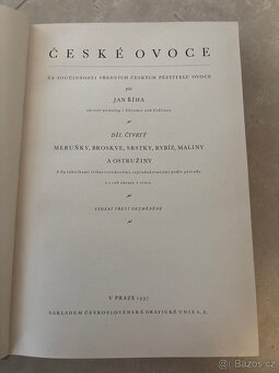 Kniha ČESKÉ OVOCE, 4díl, Meruňky atd. Jan Říha 1937 - 3