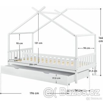 Domečková postel s úložným prostorem - 3