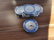 středové krytky Mercedes 75mm modré černé pokličky - 3