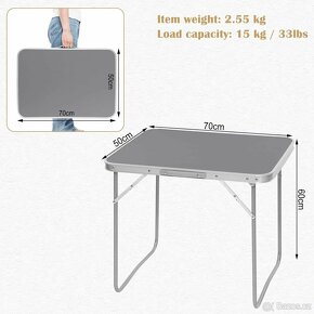 WOLTU CPT8135gr Kempingový stůl 70 x 50 x 60 cm - 3