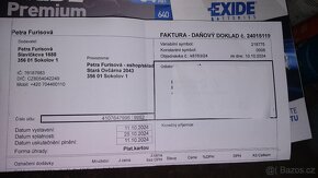 Nová autobaterie EXIDE záruční list - 3