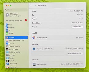 MacBook Pro M1 13” 2020/16GB RAM/M1/256GB SSD/ Záruka - 3