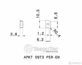 Destičky břitové TaeguTec - APKT 09T3 PER-EM K10 - 3