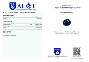 Safír - 3.03 ct s certifikátem - 3