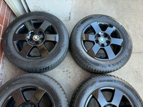 Alu 15" 5x112,škoda ORION - Black Nové,O2,O3 zimní pneu 85% - 3