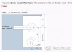 Pravý zámek na skleněné dveře Dorma Junior Office - nový - 3