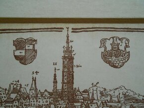 REPRODUKCE na papíře VEDUTA Plzeň r.1602 - J.WILLENBERG - 3