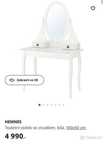 Kosmetický stolek IKEA HEMNES - 3