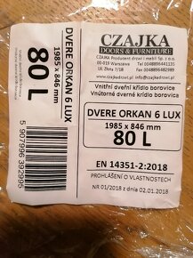 Prosklené interiérové dveře ORKAN 6 LUX (80L) - 3