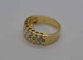 Zlatý prsten  osázený brilianty - 3