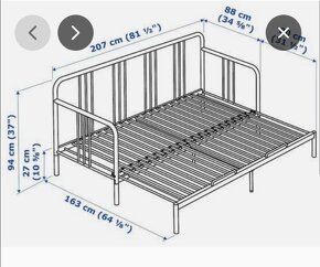 Rám rozkládací postele, pohovky z ikea+zdarma 2 úložné - 3