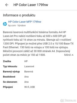 Tiskárna HP color laser mfp 179 fnw - 3