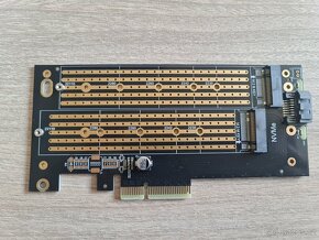 Duální adaptér pro M2 SSD disky PCIE4 MVMe / SATA + přísluše - 3