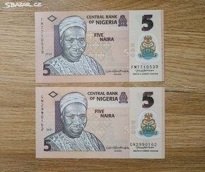 Nigérie - 5 naira - polymerová bankovka - 3