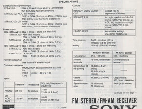 Receiver Sony STR-AV210 - 3