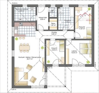 Prodej nízkoenergetického RD typu bungalov 4+kk (139 m2) Kar - 3