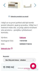 Dětská postýlka s přebalovacím pultem - 3