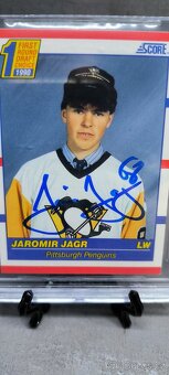 Jaromír Jágr rookie score autogram Beckett gradace - 3