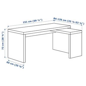 IKEA MALM psací stůl s výsuvným modulem - 3